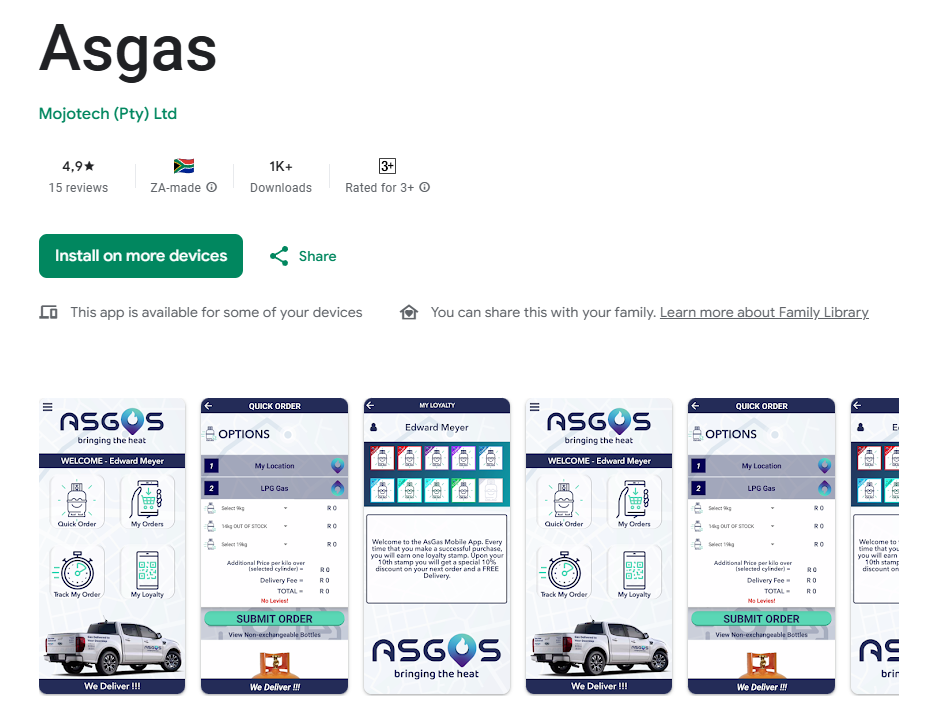Asgas Mobile App