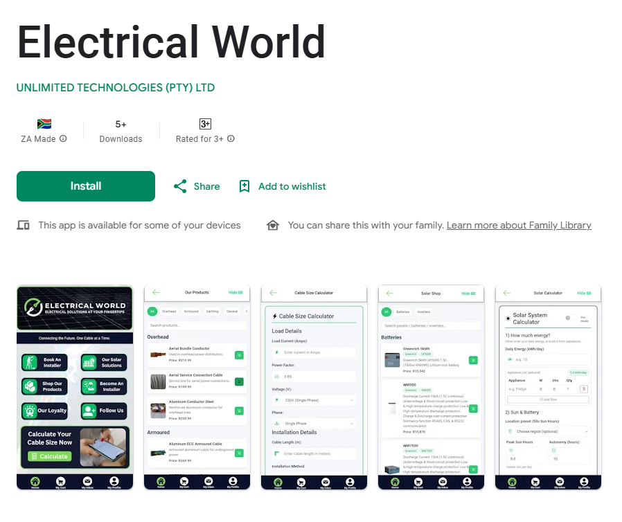 Electrical World Mobile App